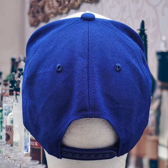 Skyy Vodka Baseball Snapback Hat Cap Flat Bill Blue & White Embroidered Flag - Picture 3 of 9